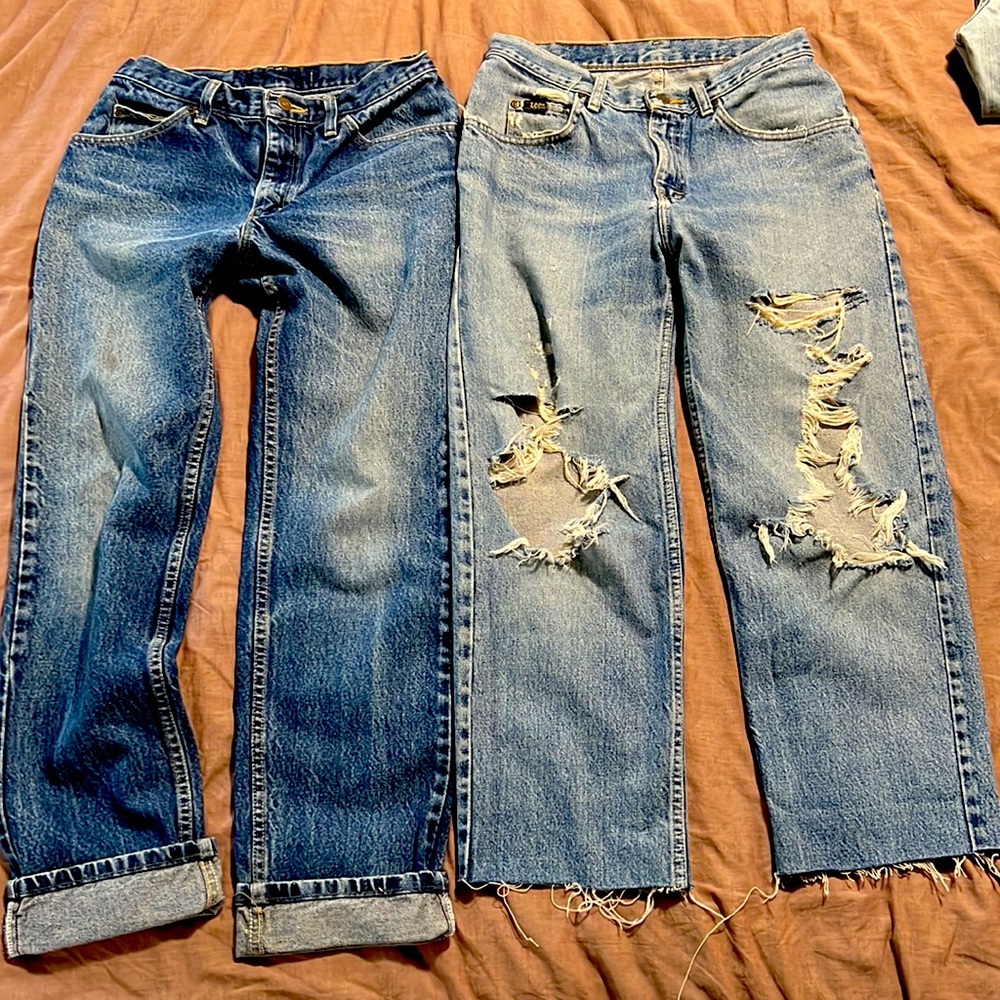 Two pairs true vintage Lee jeans